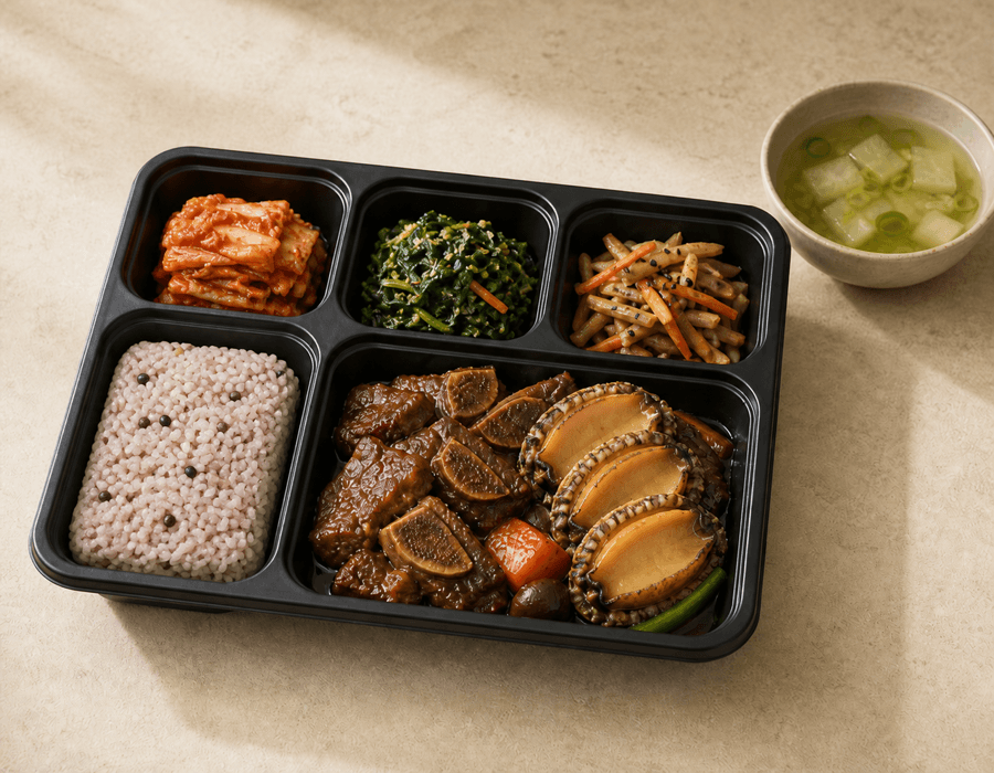 전복 소갈비찜 한상 한국 가정식 메뉴