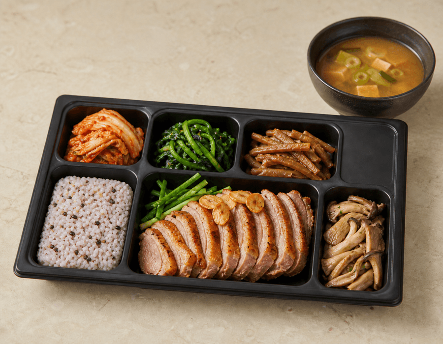 부추 오리구이 한상 한국 가정식 메뉴